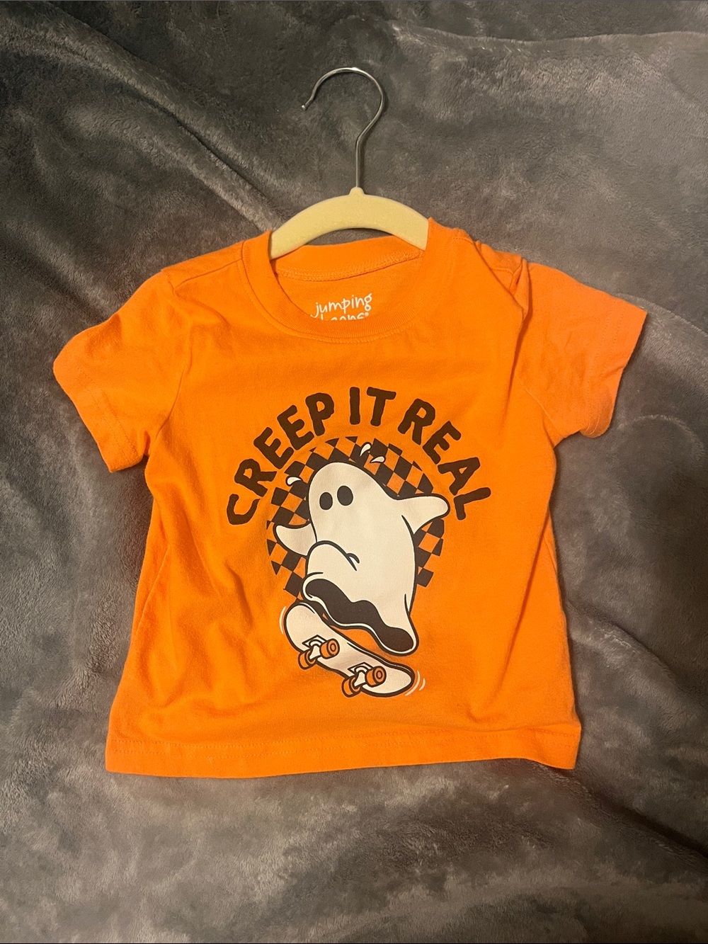 jumping beans Orange Ghost Skateboard Graphic Tee